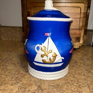 VINTAGE COOKIE JAR Canister Geo Z Lefton Nautical